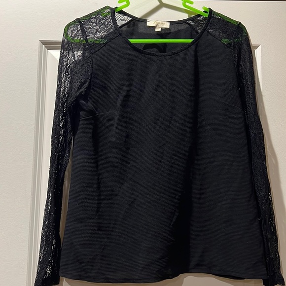 Vanessa Collezione Black Blouse with sheer sleeves size small - Picture 1 of 3